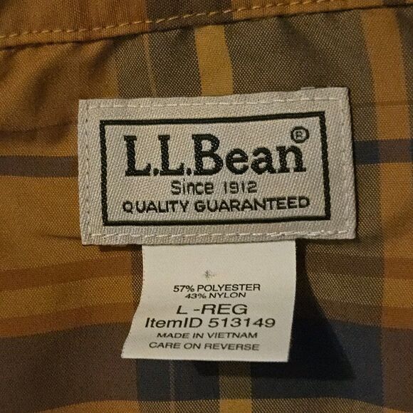 LL Bean Plaid Performance Men's L Reg Polyester/Nylon Hiking Outdoors - Picture 4 of 9
